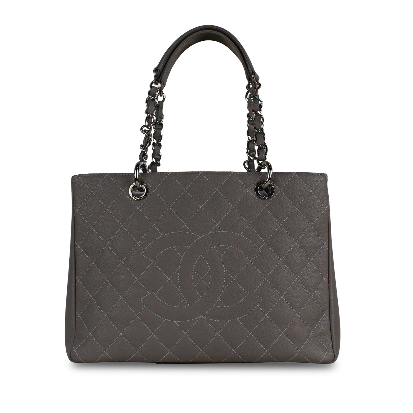 Chanel Timeless Caviar Silver Tote Bag Style 4