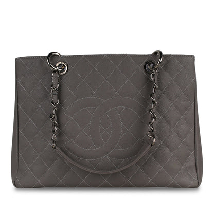 Chanel Timeless Caviar Silver Tote Bag Style 4
