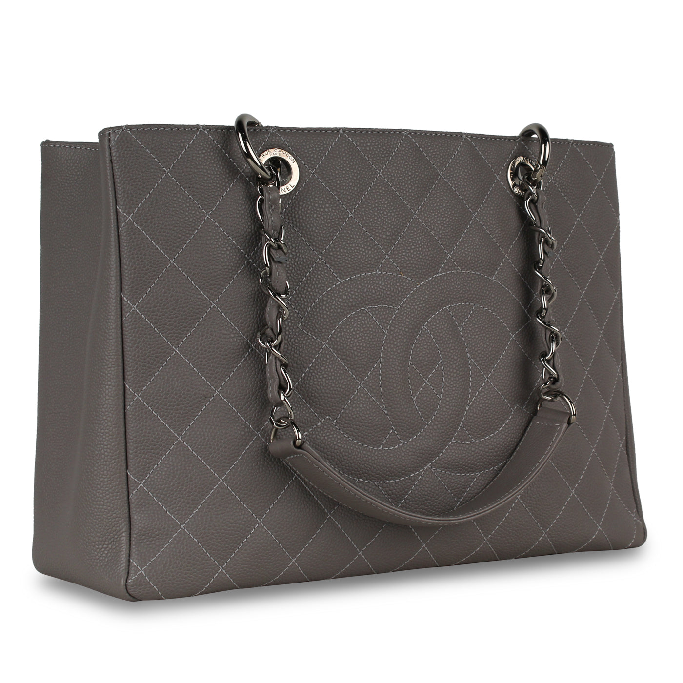 Chanel Timeless Caviar Silver Tote Bag Style 4