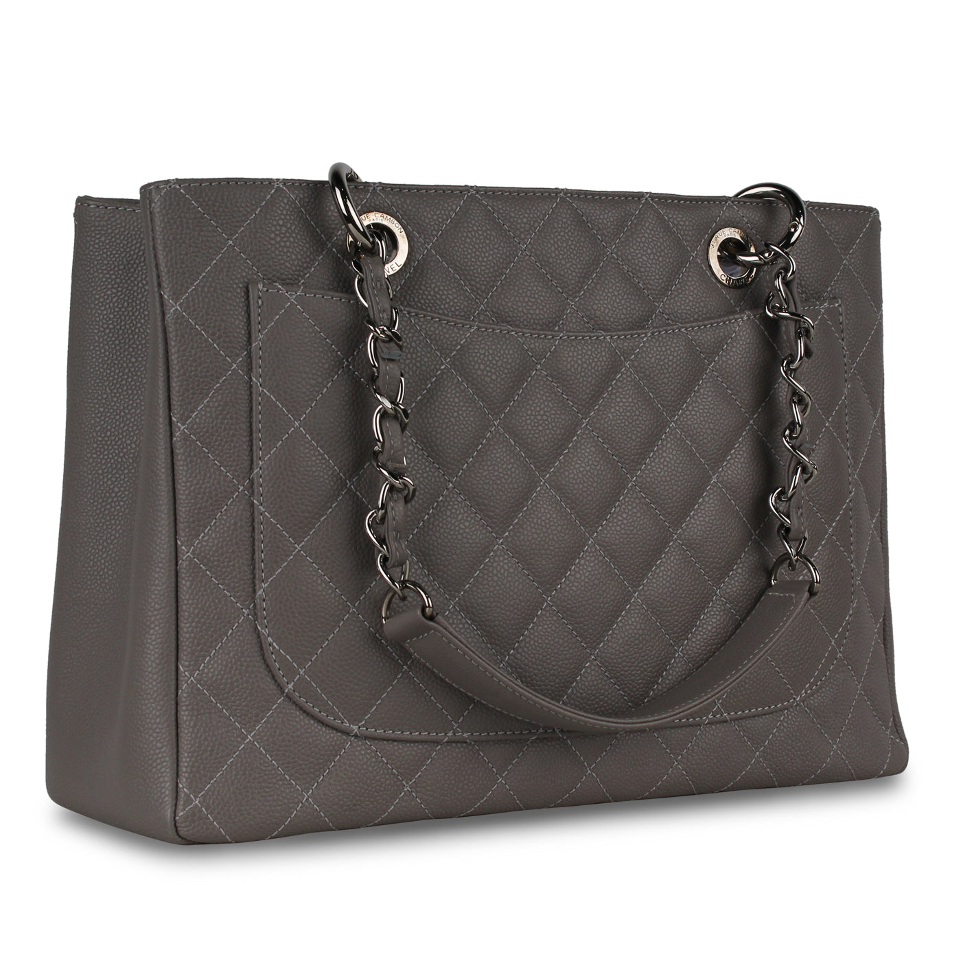 Chanel Timeless Caviar Silver Tote Bag Style 4