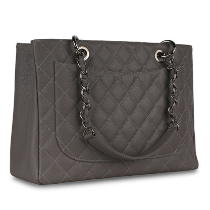 Chanel Timeless Caviar Silver Tote Bag Style 4