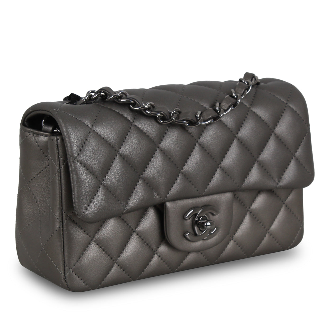 Chanel Classic Flap Lambskin Black Shoulder Bag Style 172