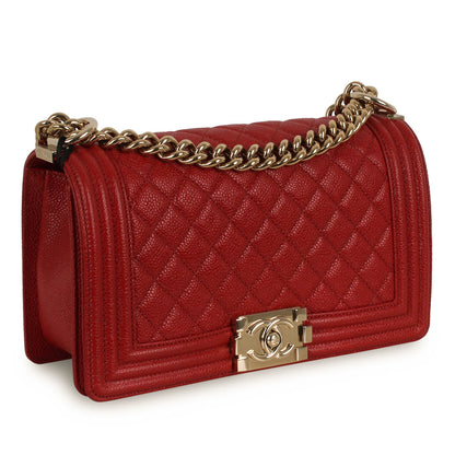 Chanel Boy Bag Caviar Gold Shoulder Bag Style 3