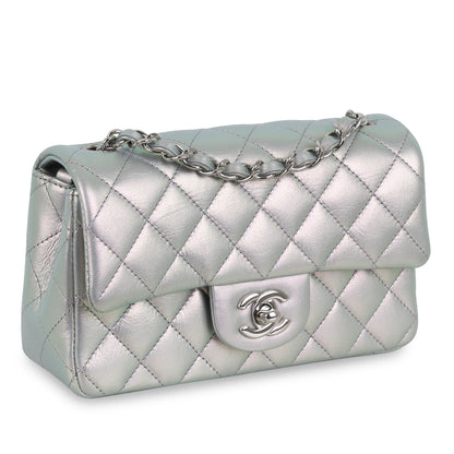 Chanel Mini Rectangular Classic Flap Bag - Iridescent Silver