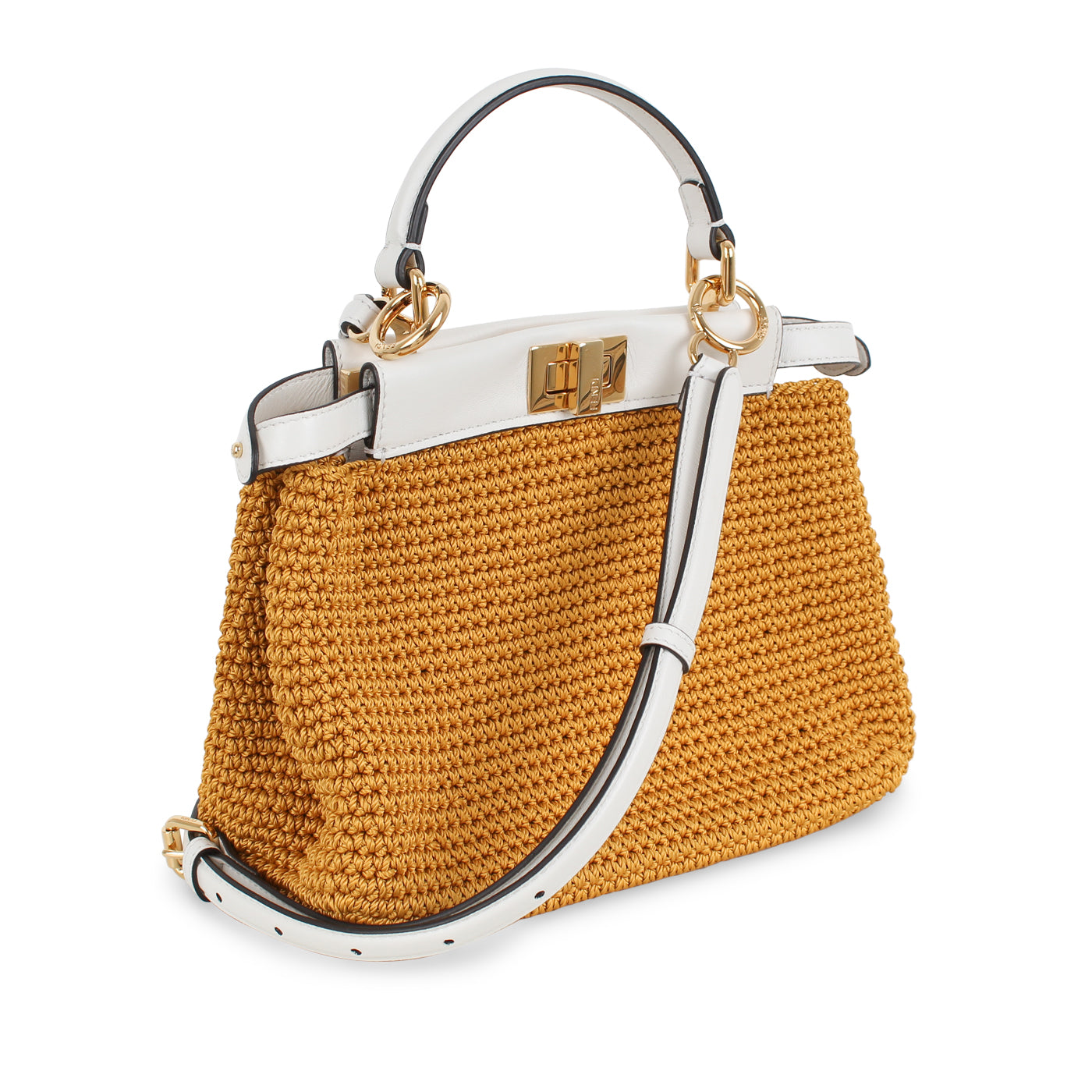 Fendi Peekaboo Leather Gold Handbag