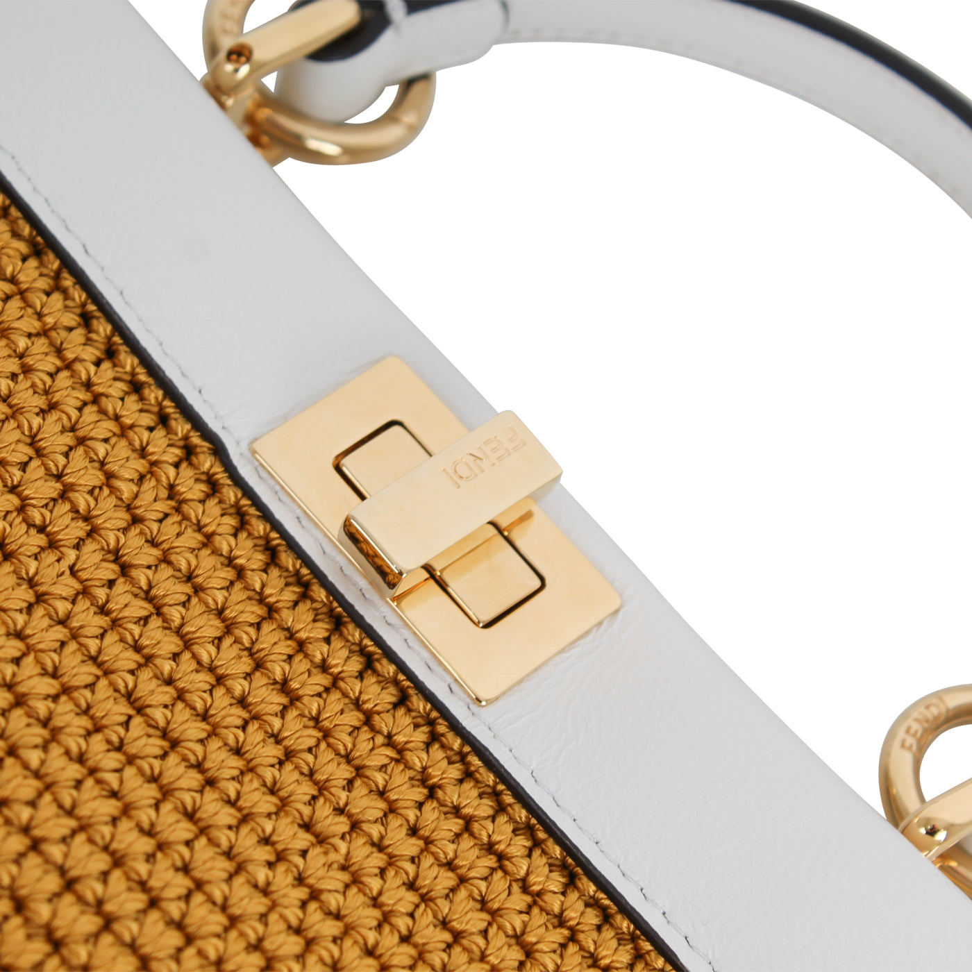 Fendi Peekaboo Leather Gold Handbag