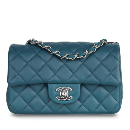 Chanel Classic Flap Lambskin Silver Shoulder Bag Style 26