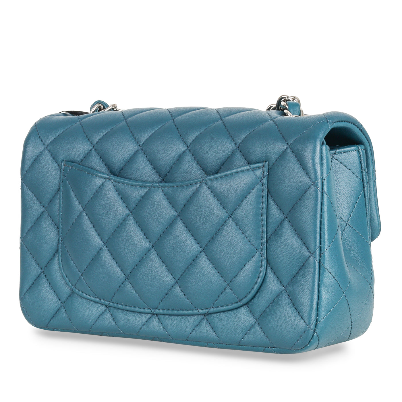Chanel Classic Flap Lambskin Silver Shoulder Bag Style 26