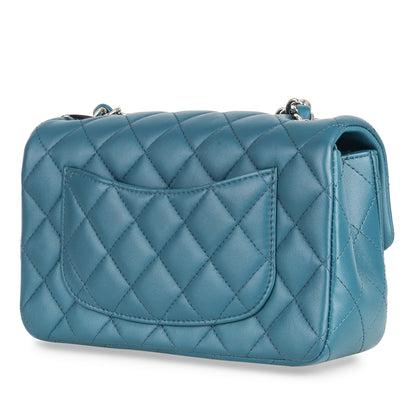 Chanel Classic Flap Lambskin Silver Shoulder Bag Style 26
