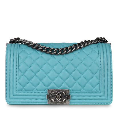 Chanel Boy Bag Lambskin Cream Shoulder Bag