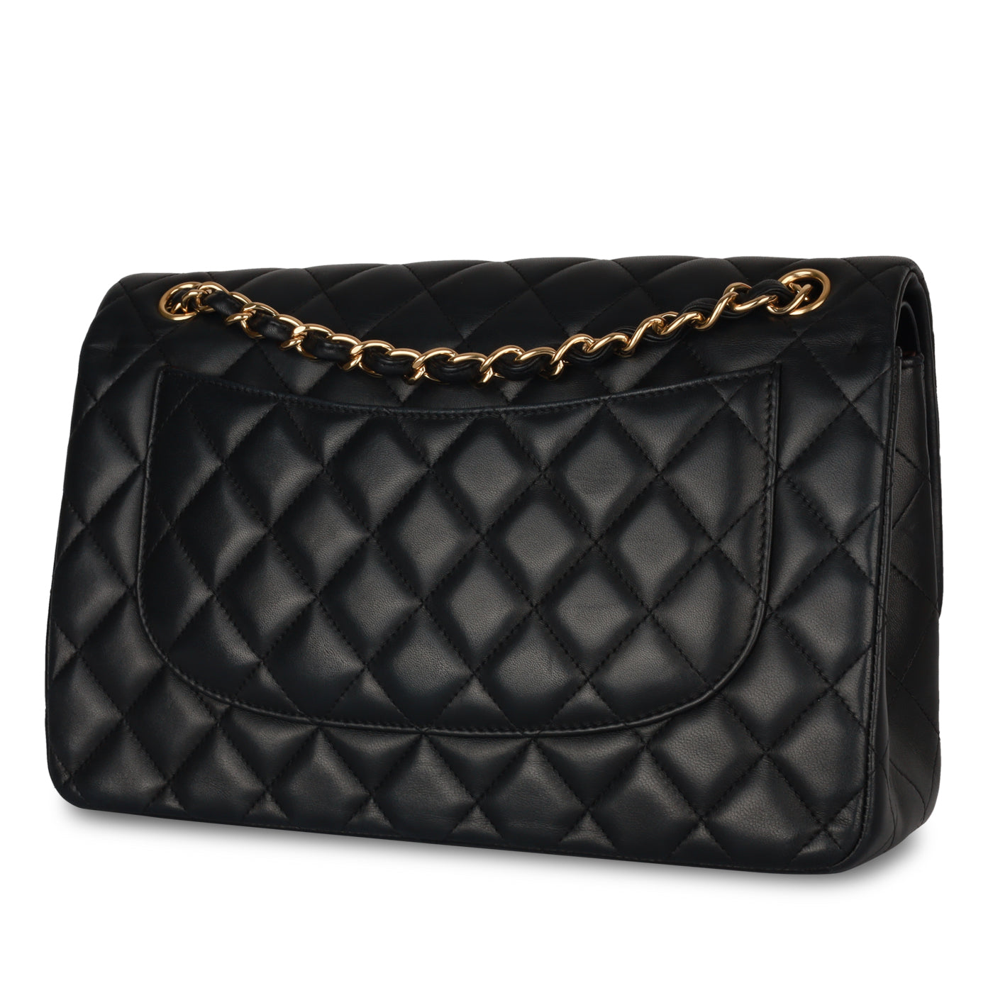 Chanel Classic Flap Lambskin Black Shoulder Bag Style 44