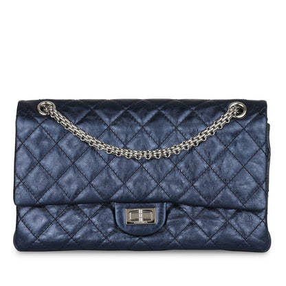 Chanel Classic Flap Calfskin Blue Shoulder Bag