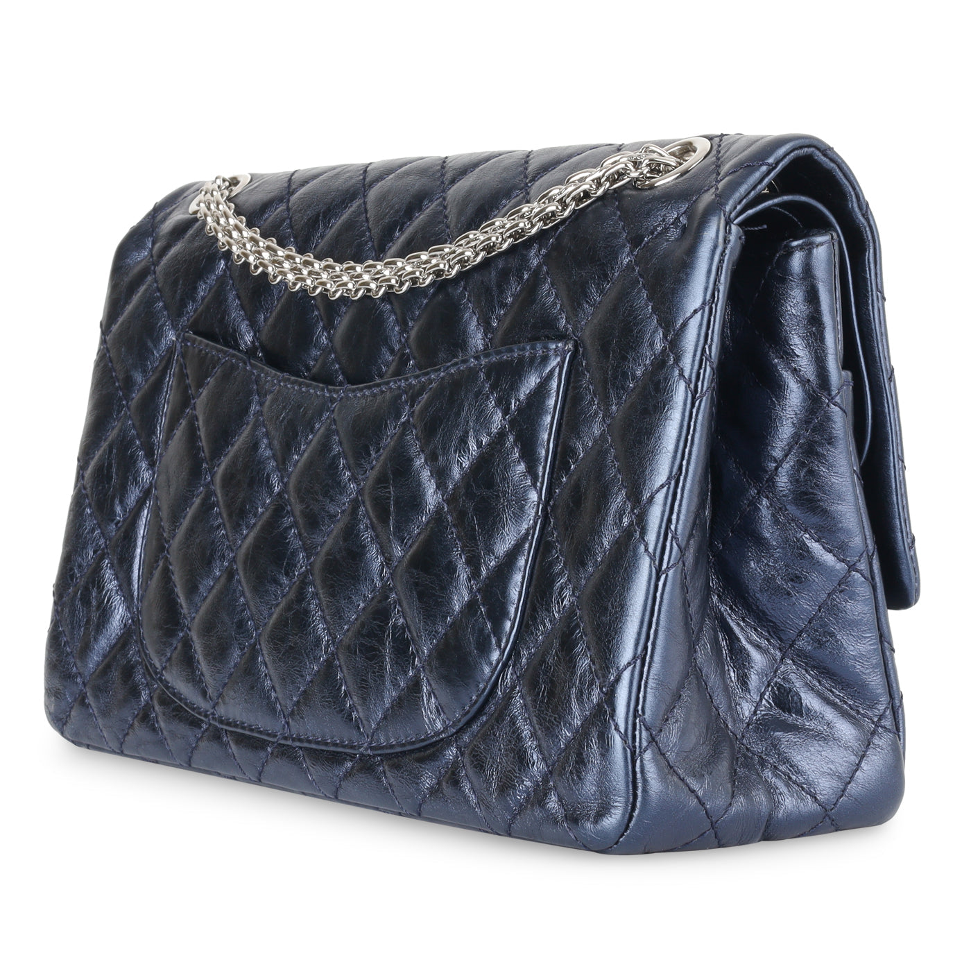 Chanel Classic Flap Calfskin Blue Shoulder Bag