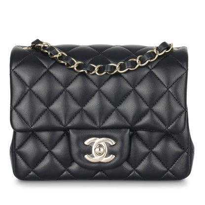 Chanel Classic Flap Lambskin Black Shoulder Bag Style 217
