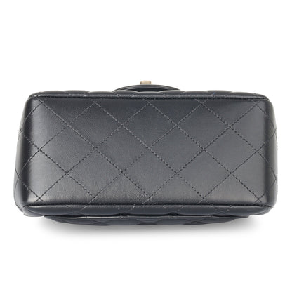 Chanel Classic Flap Lambskin Black Shoulder Bag Style 217