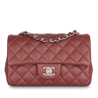 Chanel Classic Flap Lambskin Silver Shoulder Bag Style 25