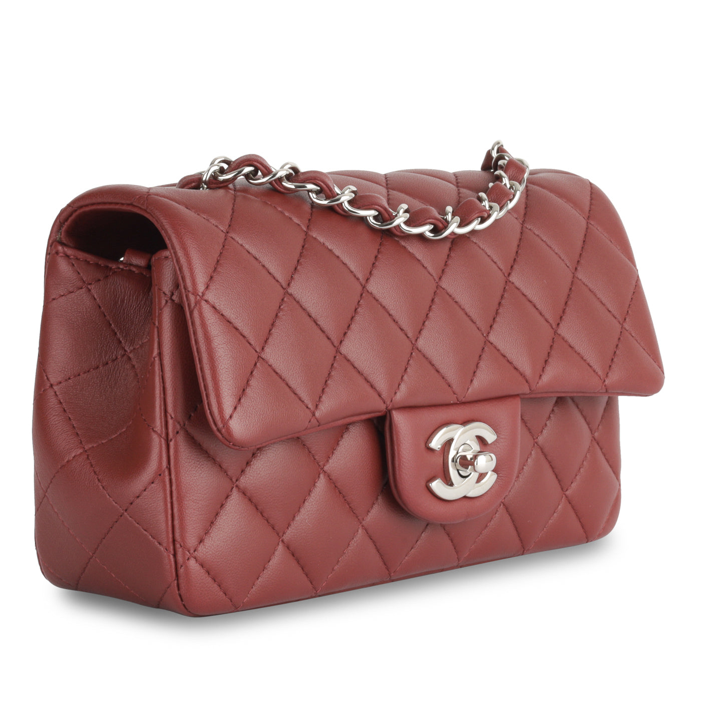 Chanel Classic Flap Lambskin Silver Shoulder Bag Style 25