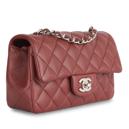 Chanel Classic Flap Lambskin Silver Shoulder Bag Style 25
