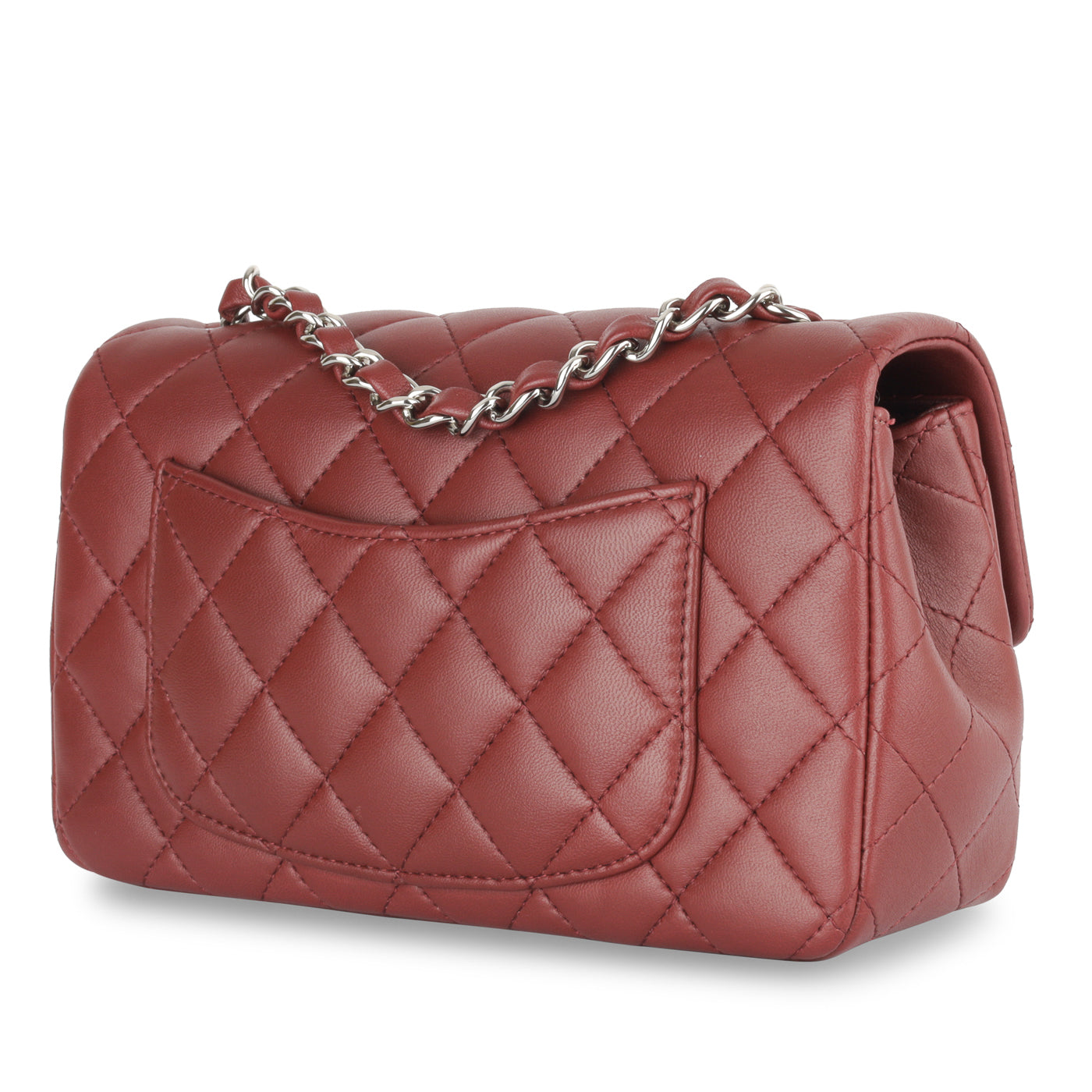Chanel Classic Flap Lambskin Silver Shoulder Bag Style 25