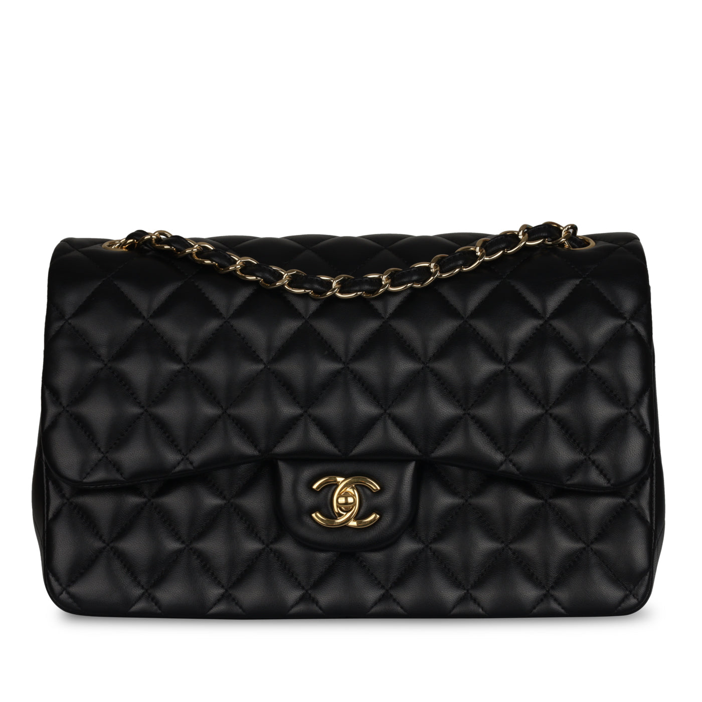 Chanel Classic Flap Lambskin Black Shoulder Bag Style 45