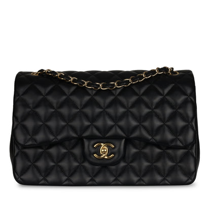 Chanel Classic Flap Lambskin Black Shoulder Bag Style 45