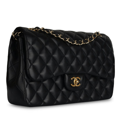 Chanel Classic Flap Lambskin Black Shoulder Bag Style 45