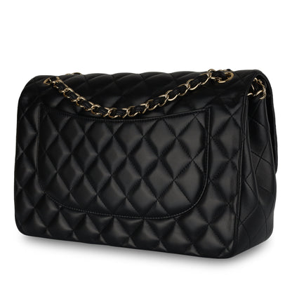 Chanel Classic Flap Lambskin Black Shoulder Bag Style 45