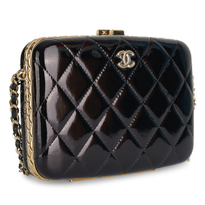 Chanel Patent Leather Black Clutch Patent Leather