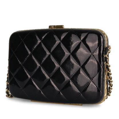 Chanel Patent Leather Black Clutch Patent Leather