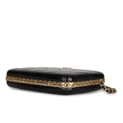 Chanel Patent Leather Black Clutch Patent Leather