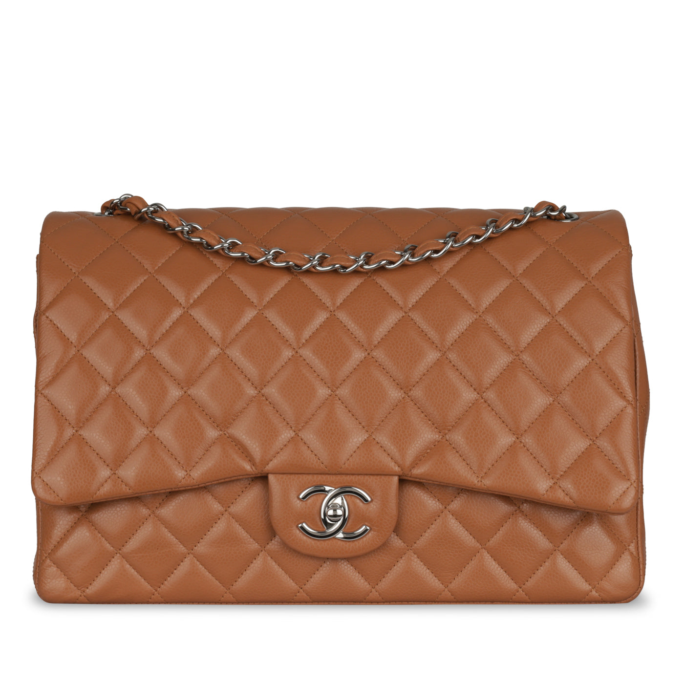 Chanel Classic Flap Caviar Silver Shoulder Bag Style 10