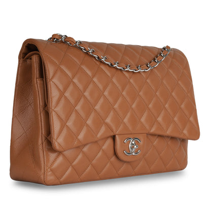 Chanel Classic Flap Caviar Silver Shoulder Bag Style 10
