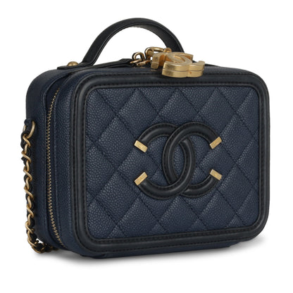 Chanel Vanity Caviar Black Clutch Style 5