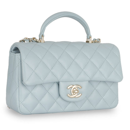 Chanel Classic Flap Lambskin Gold Shoulder Bag Style 76