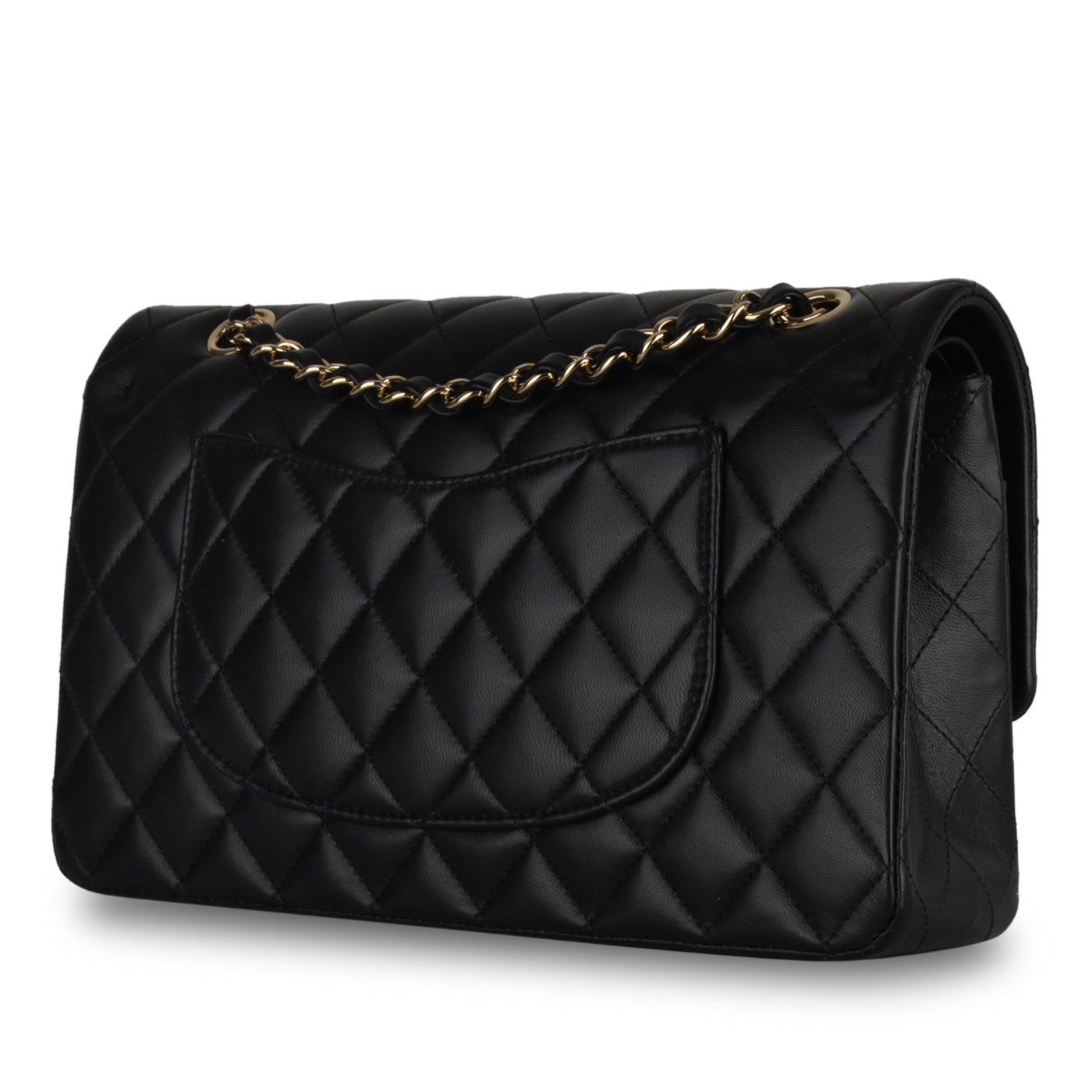 Chanel Classic Flap Lambskin Black Shoulder Bag Style 114