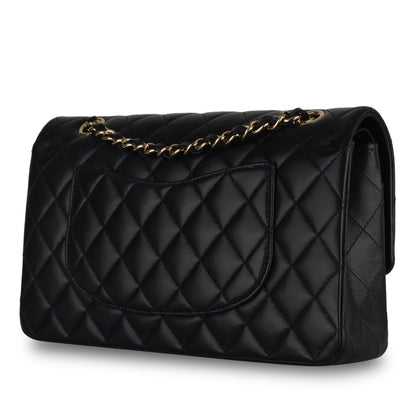 Chanel Classic Flap Lambskin Black Shoulder Bag Style 114