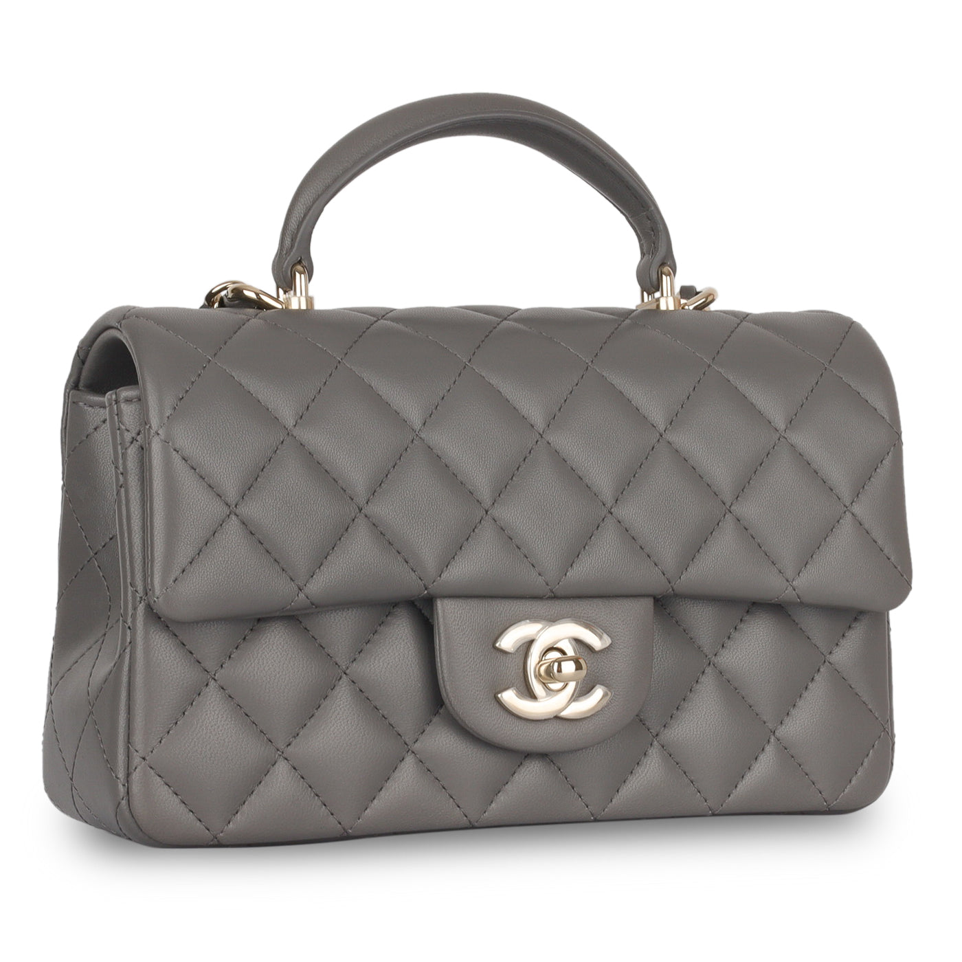 Chanel Classic Flap Lambskin Gold Shoulder Bag Style 74