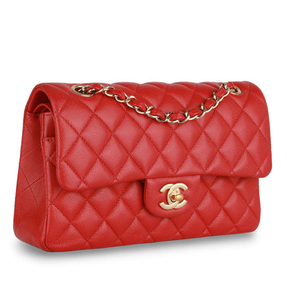 Chanel Classic Flap Caviar Gold Shoulder Bag Style 34