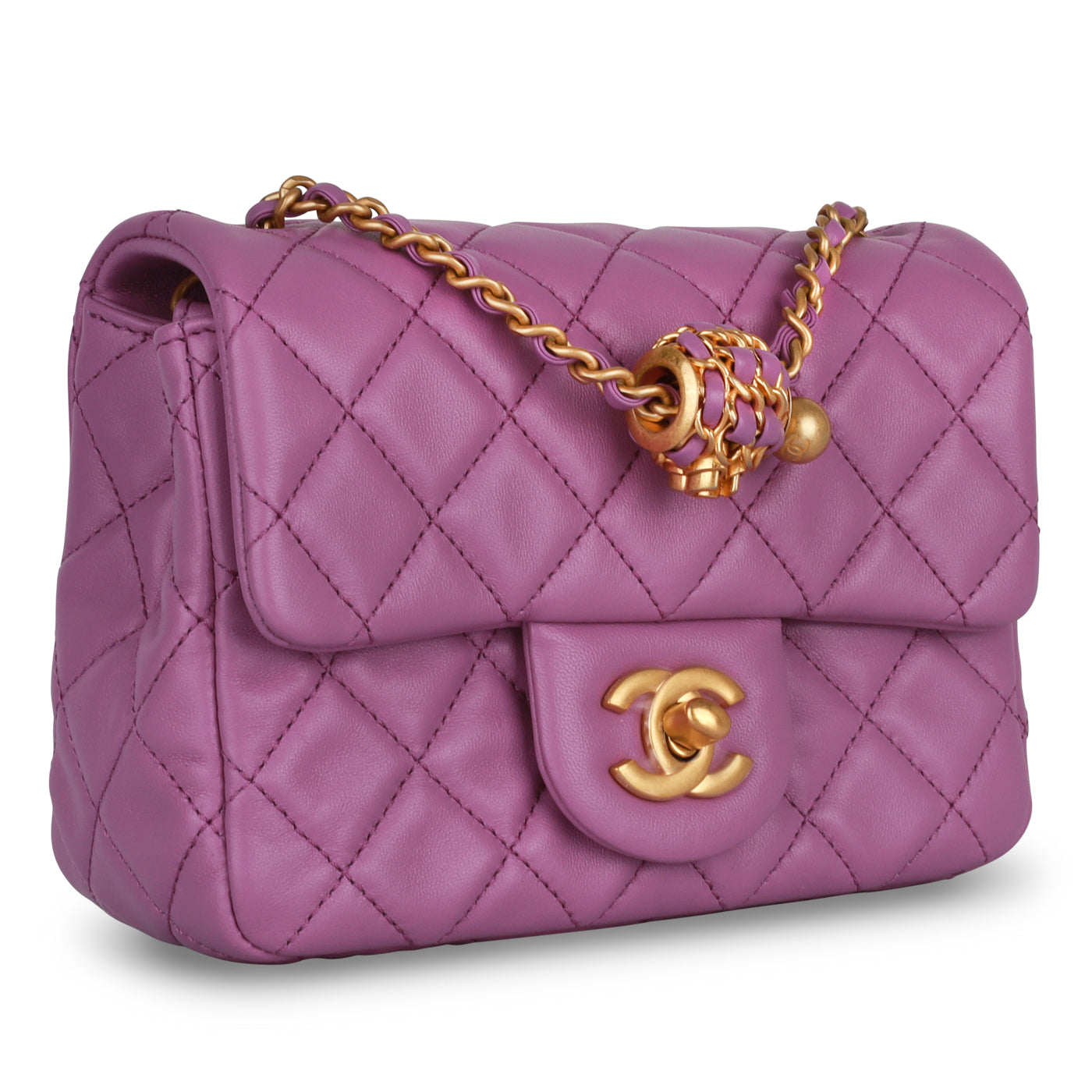 Chanel Classic Flap Lambskin Gold Shoulder Bag Style 131