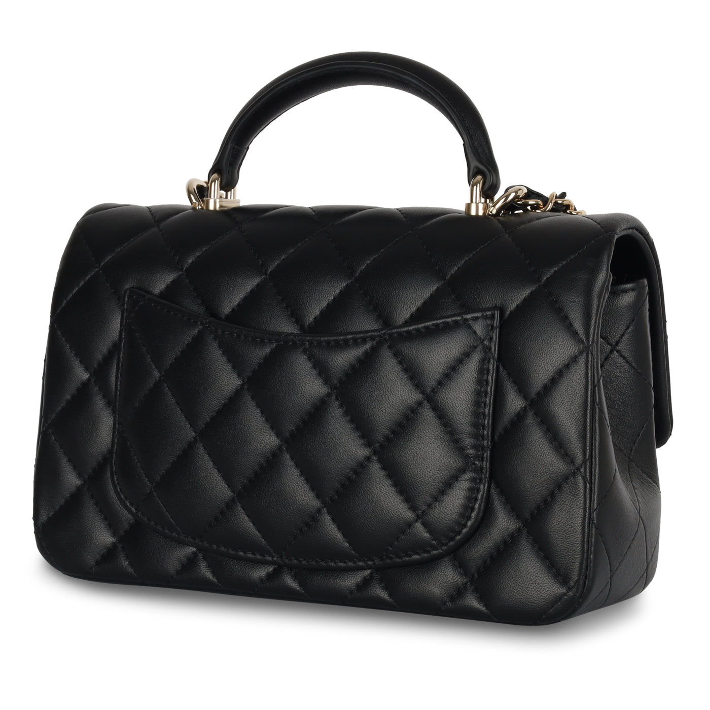 Chanel Classic Flap Lambskin Black Shoulder Bag Style 167