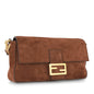 Fendi Baguette Suede Brown Shoulder Bag