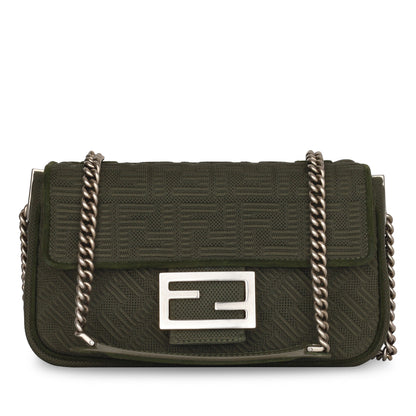 Fendi Baguette Canvas Red Shoulder Bag Style 60