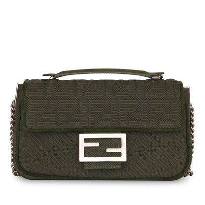 Fendi Baguette Canvas Red Shoulder Bag Style 60
