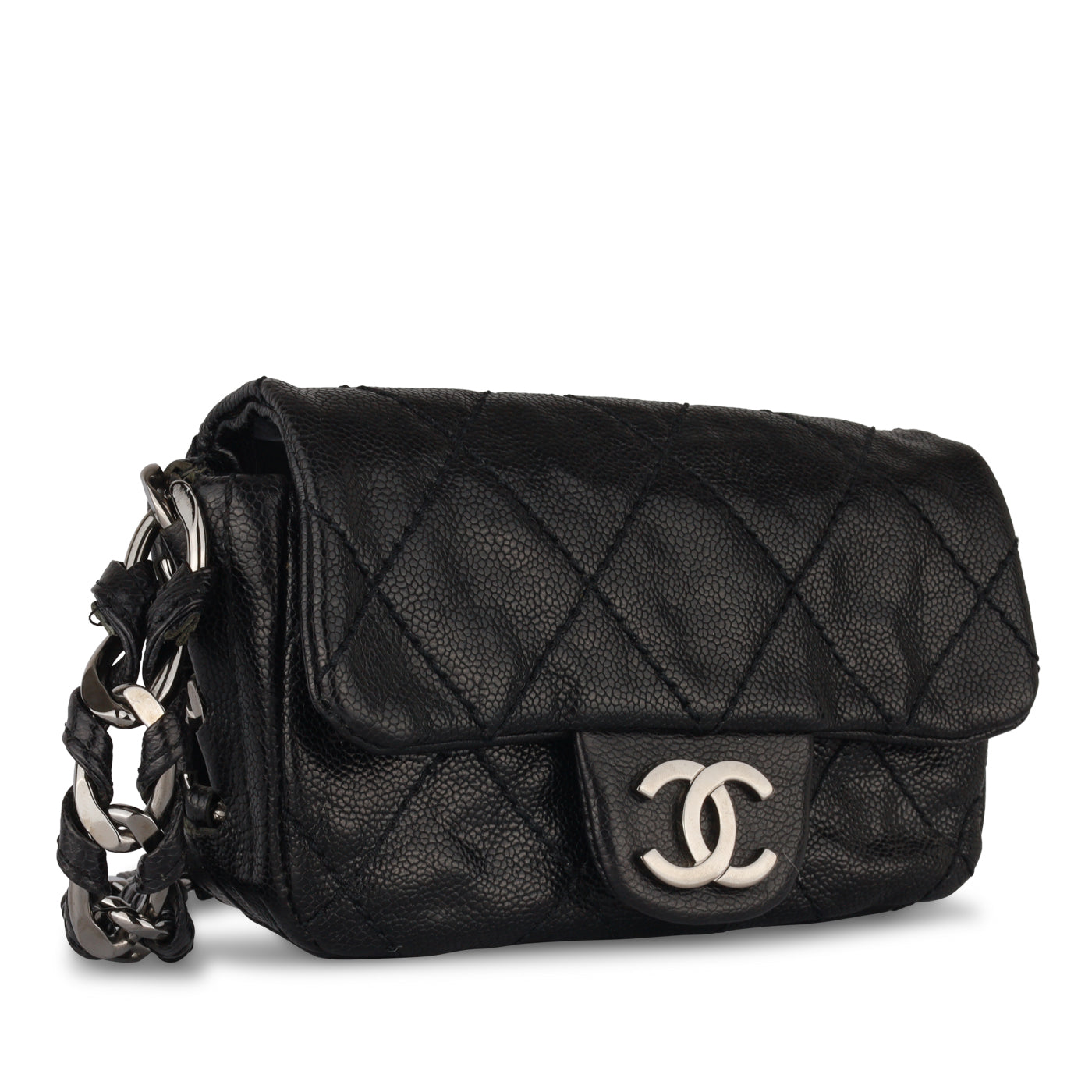 Chanel Classic Flap Caviar Black Shoulder Bag Style 144