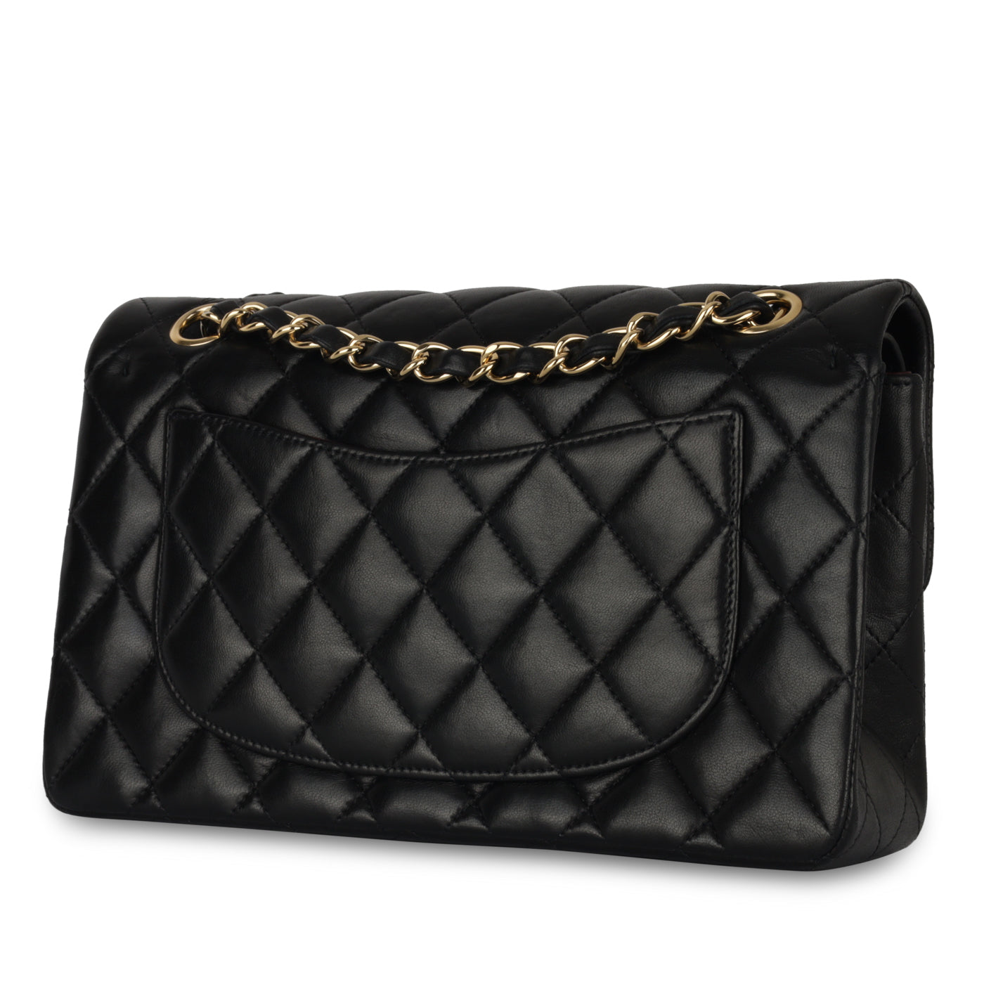 Chanel Classic Flap Lambskin Black Shoulder Bag Style 258
