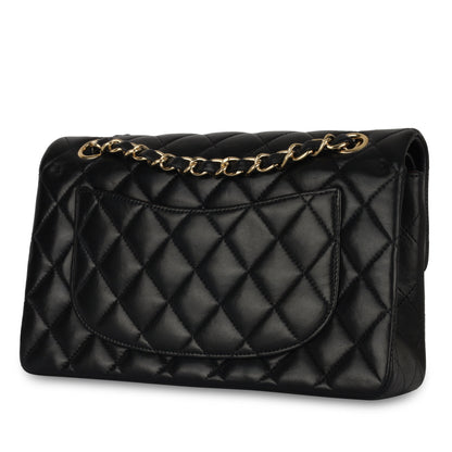 Chanel Classic Flap Lambskin Black Shoulder Bag Style 258