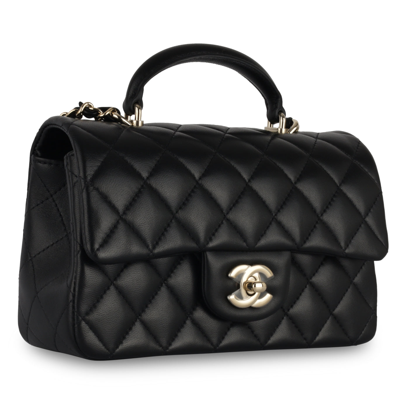 Chanel Classic Flap Lambskin Black Shoulder Bag Style 164