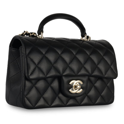 Chanel Classic Flap Lambskin Black Shoulder Bag Style 164