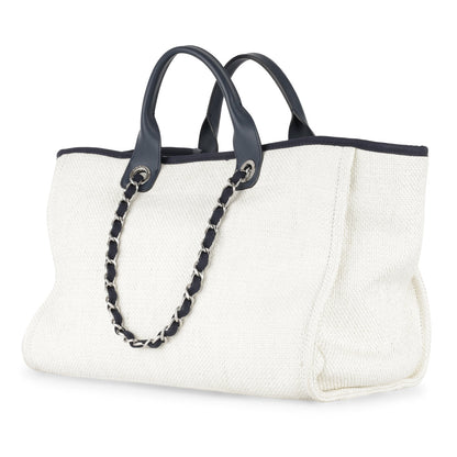 Chanel Cambon Leather Silver Tote Bag