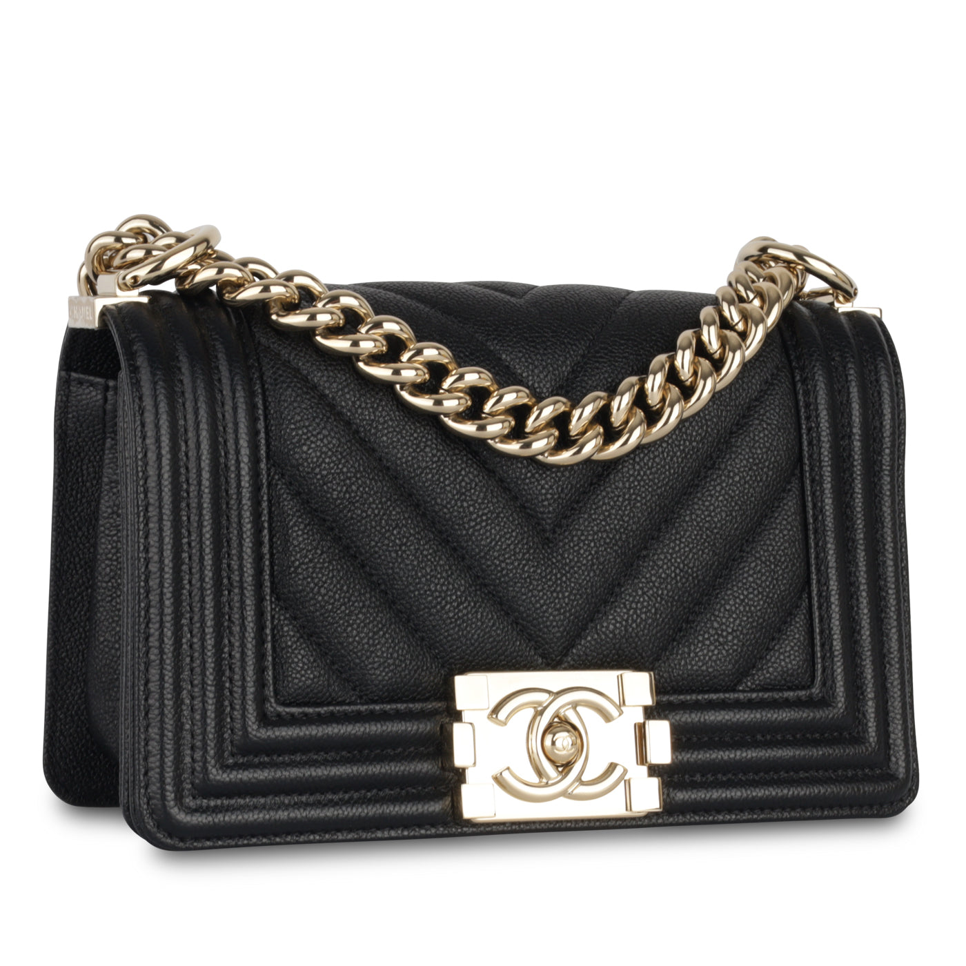 Chanel Boy Bag Lambskin Black Shoulder Bag Style 35